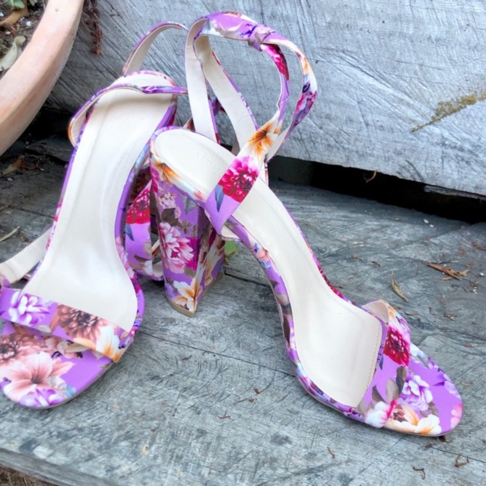 Floral strappy heels